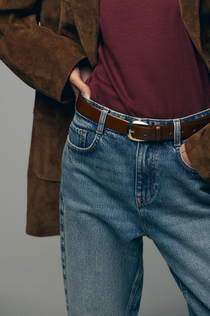 CEINTURE EN CUIR À BOUCLE OVALE