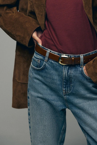 CEINTURE EN CUIR À BOUCLE OVALE