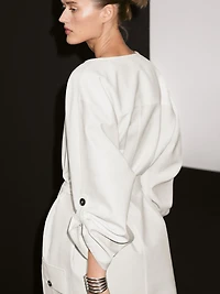 Shirt dress with contrast buttons