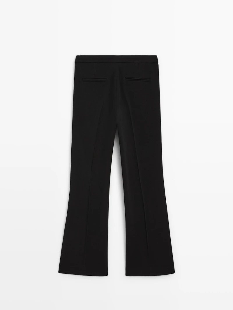 Pantalon en crêpe avec couture apparente