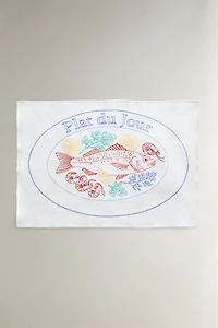 EMBROIDERED FISH PLACEMAT