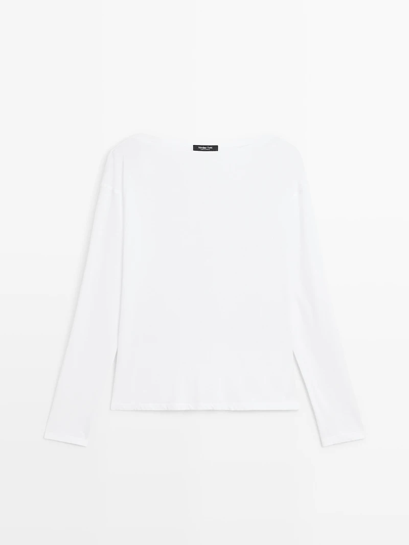 T-shirt col bateau 100 % coton