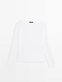 T-shirt col bateau 100 % coton