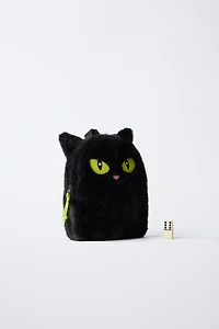 HALLOWEEN FAUX FUR CAT BACKPACK