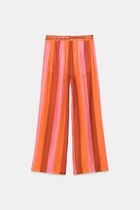 STRIPED WIDE LEG PANTS