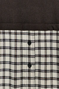 CONTRAST PLAID T-SHIRT
