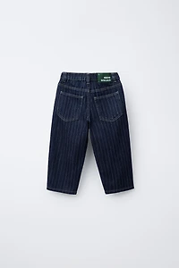 STRIPED BAGGY JEANS