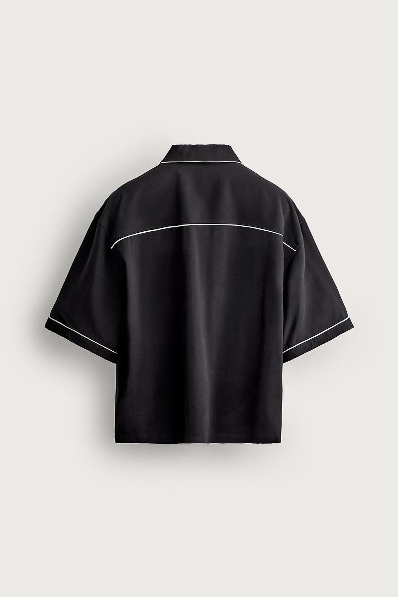 CONTRAST EMBROIDERED RELAXED FIT SHIRT