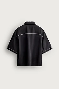CONTRAST EMBROIDERED RELAXED FIT SHIRT
