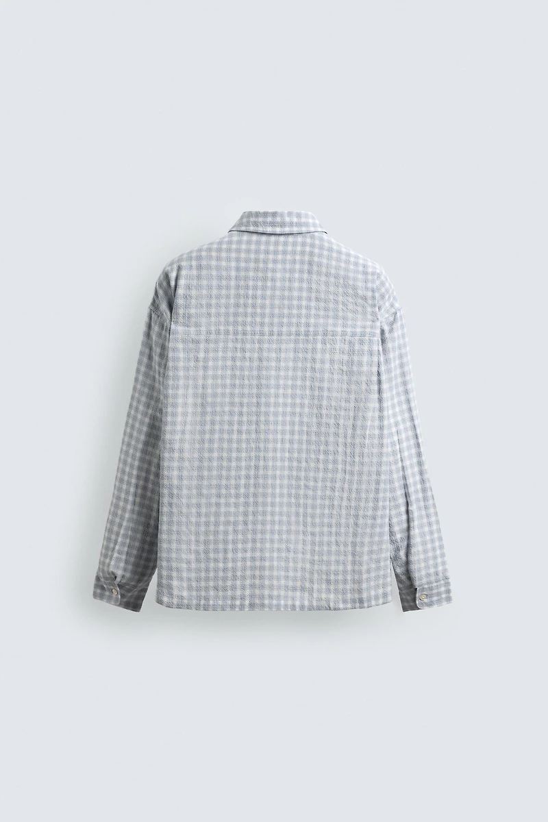 TEXTURED PLAID SHIRT
