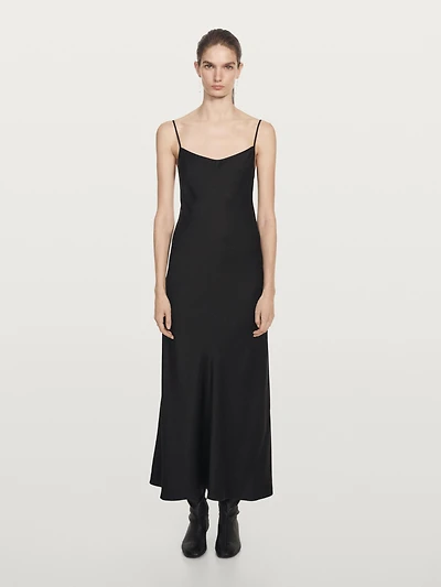 Long crepe camisole dress
