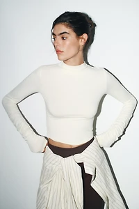 COTTON MODAL RUCHED T-SHIRT