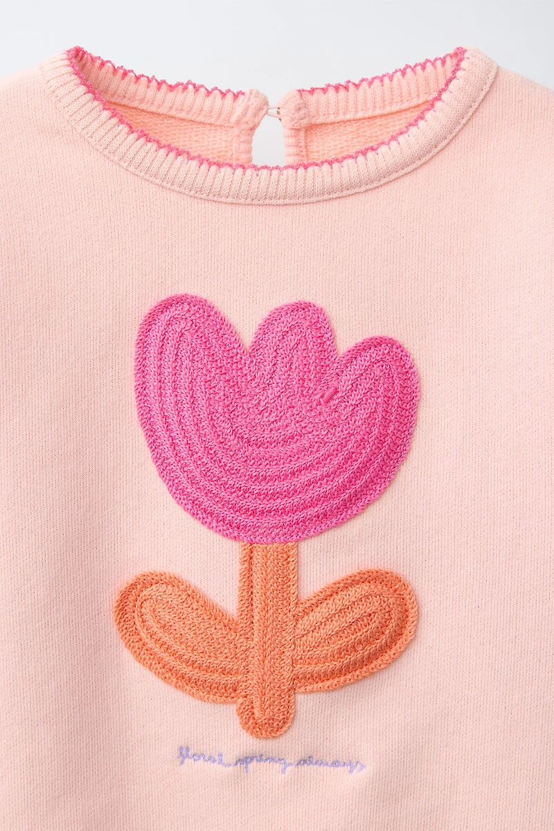 SWEAT BRODERIE FLEUR