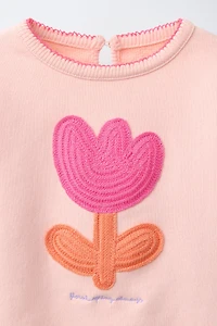 SWEAT BRODERIE FLEUR