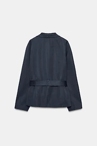 ZW COLLECTION LINEN BELTED BLAZER
