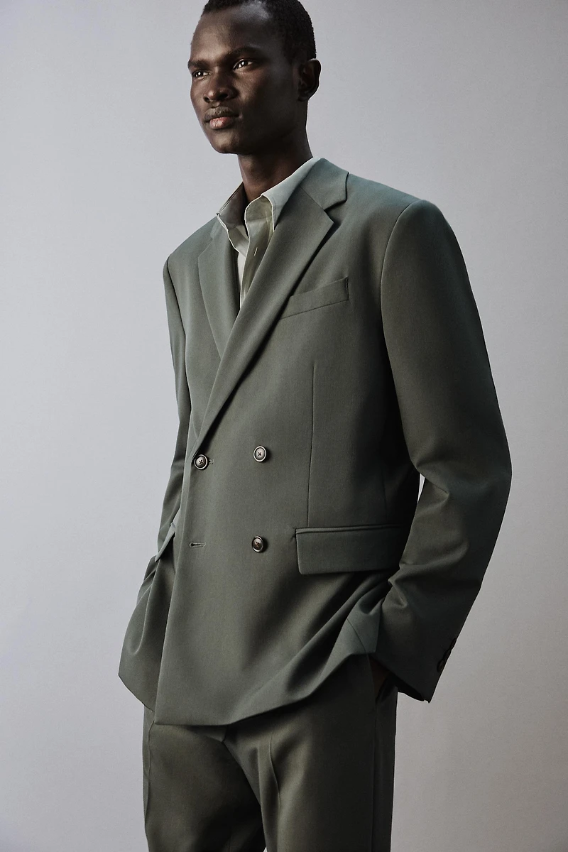 COMFORT FIT DOUBLE-BREASTED SUIT BLAZER