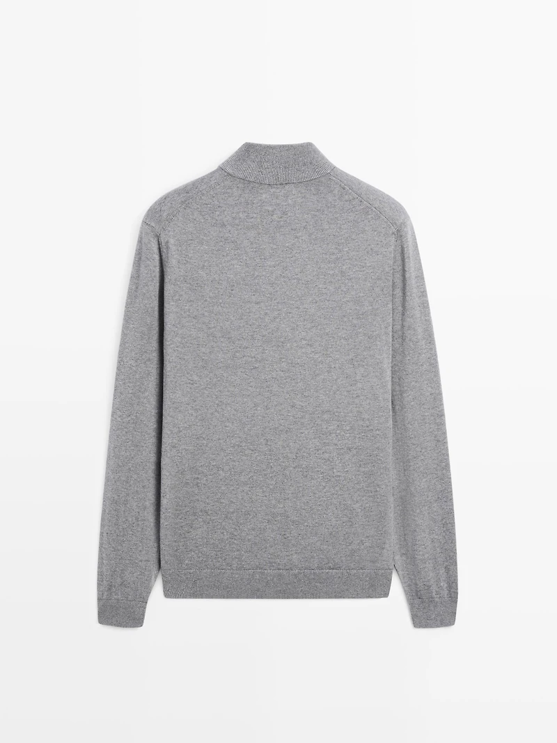 Pull en maille à col camionneur boutonné