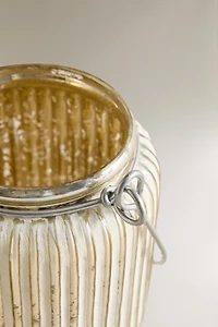 CHRISTMAS GLASS LANTERN WITH HANDLE