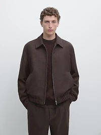 Blouson bomber en laine avec fermeture Éclair