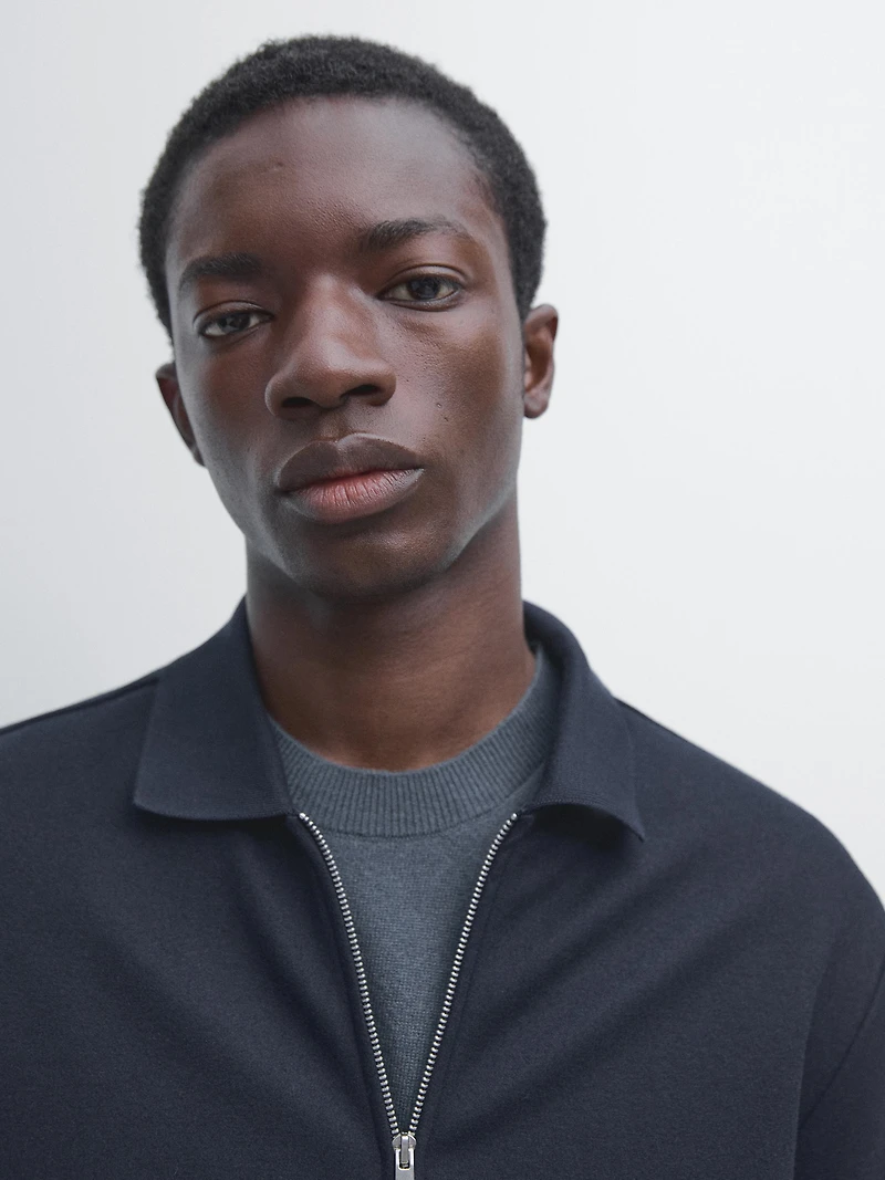 Veste fermeture Éclair avec col