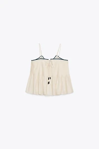 TOP WITH CONTRAST PIPING ZW COLLECTION