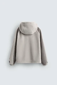 BLOUSON EFFET MOUTONNÉ COLOR BLOCK