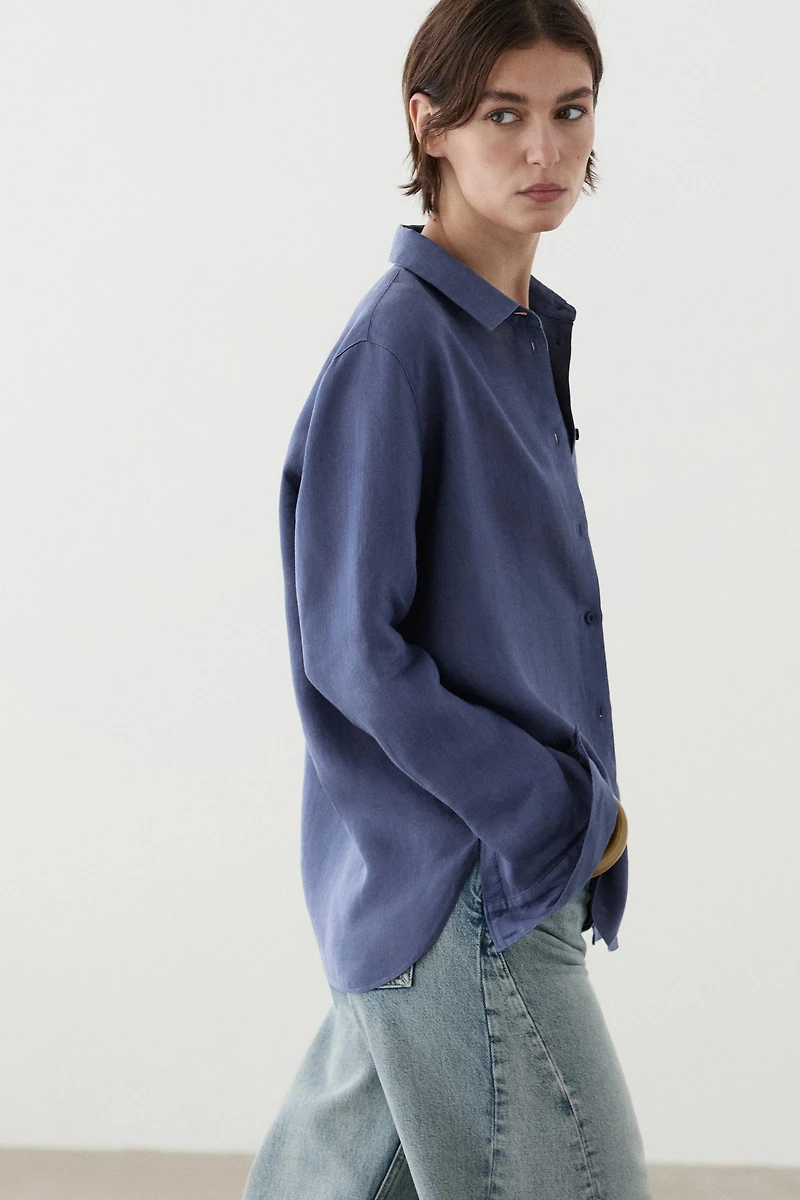Flowing 100% linen shirt