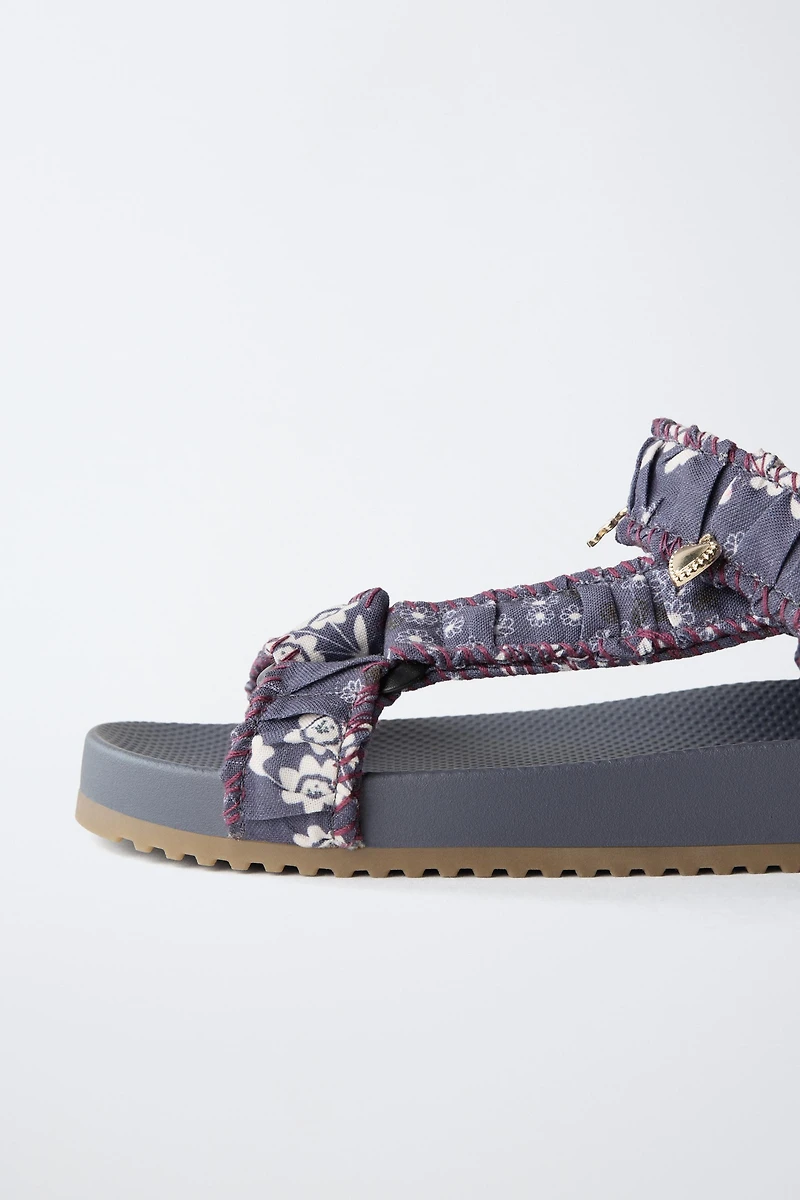 FLORAL TECHNICAL SANDALS