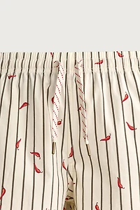 CHILI STRIPE MID-LENGTH SWIMSUIT
