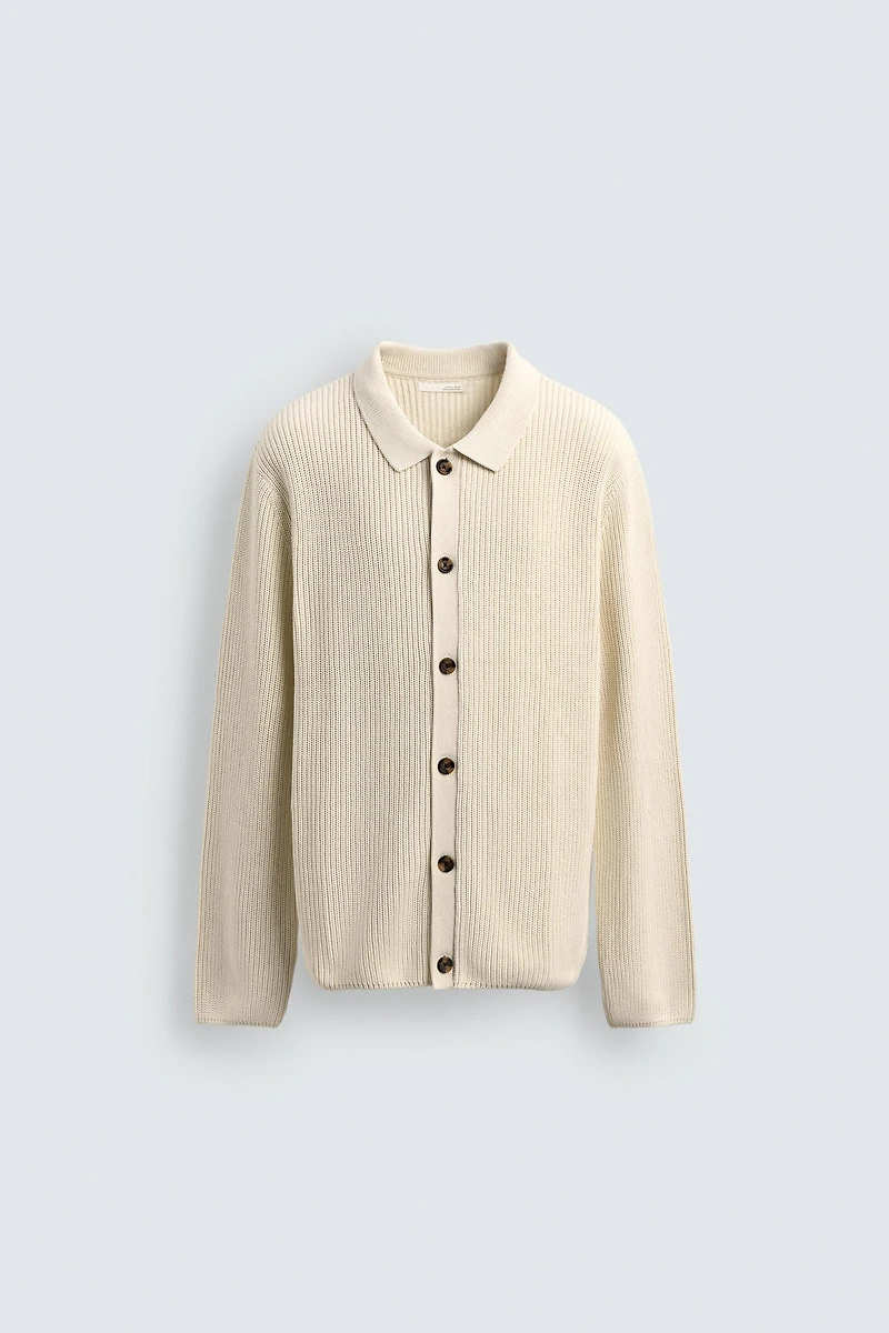 RIBBED CARDIGAN
