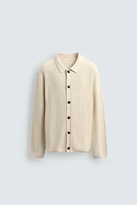 RIBBED CARDIGAN