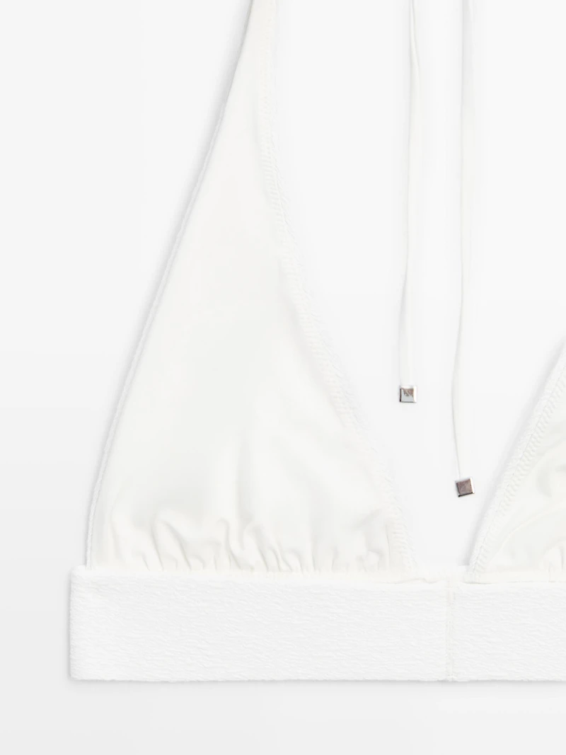 Haut de bikini triangle texturé
