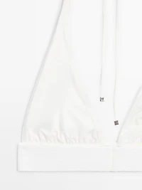 Haut de bikini triangle texturé