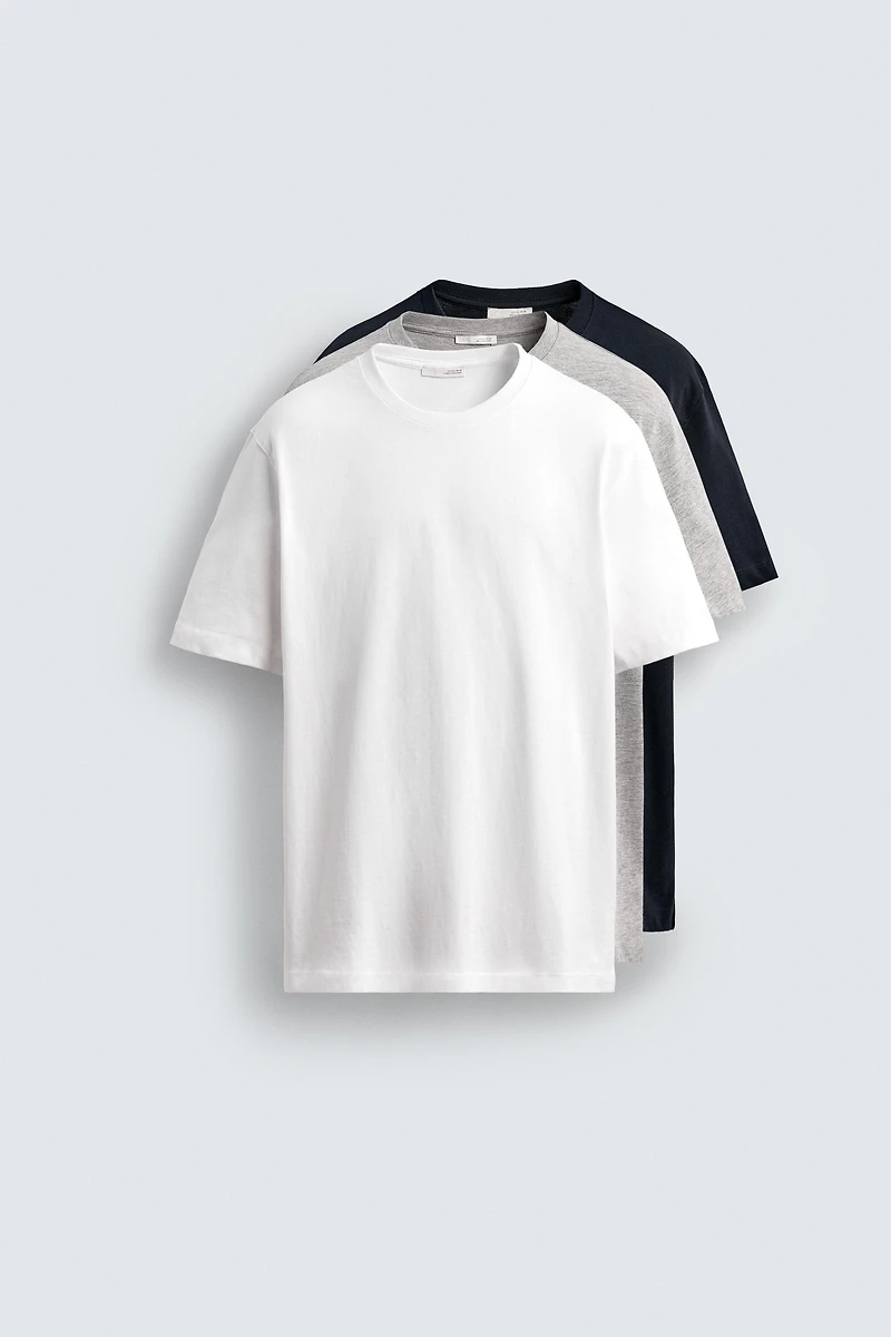 LOT DE 3 T-SHIRTS BASIC MEDIUM WEIGHT