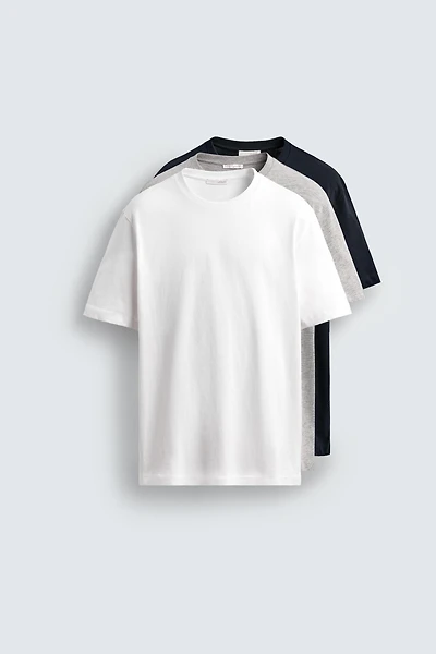 LOT DE 3 T-SHIRTS BASIC MEDIUM WEIGHT