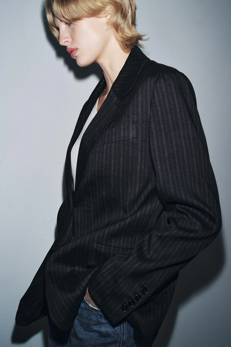ZW COLLECTION STRIPED LINEN BLAZER