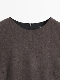 Herringbone mini dress with pockets