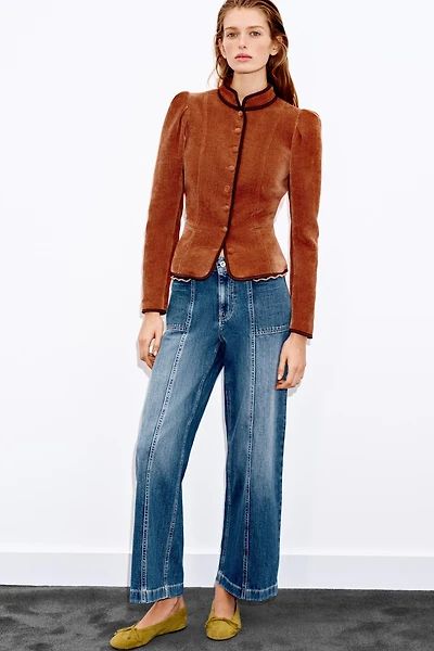VESTE À LISERÉS EN CONTRASTE