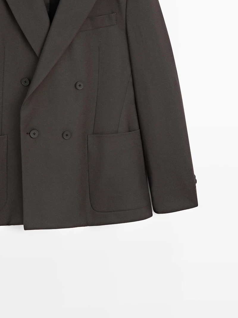 Suit blazer with notch lapel - LIMITED