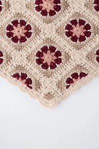 CROCHET FLOWER KNIT BANDANA
