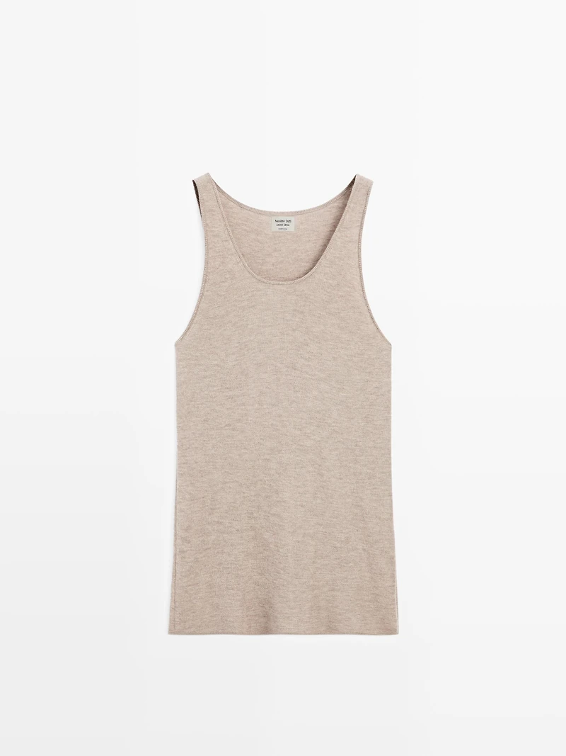 Long strappy knit top 100% cashmere - LIMITED