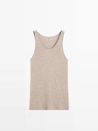 Long strappy knit top 100% cashmere - LIMITED