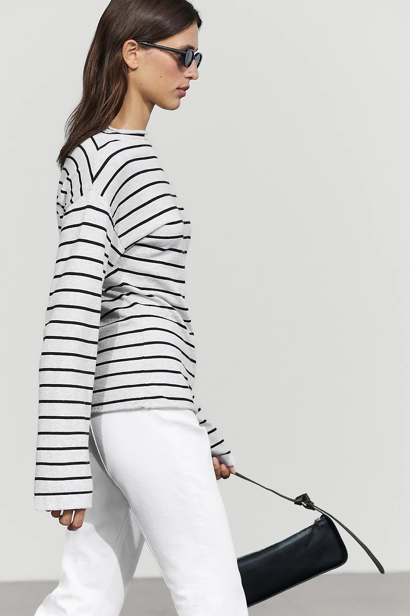 Pull en maille à rayures 100 % coton