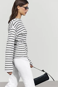 Pull en maille à rayures 100 % coton