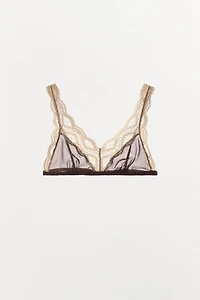 CONTRAST LACE TRIANGLE BRA