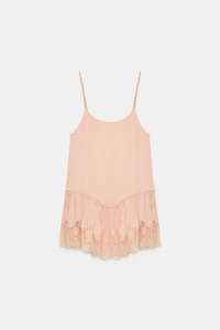 SATIN LACE SLIP DRESS