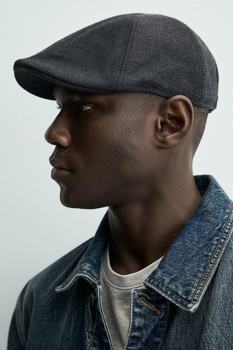 TEXTURED PLAID BERET