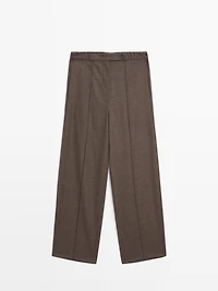Pantalon barrel fit laine