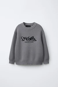 EMBROIDERED GRAFFITI KNIT JUMPER