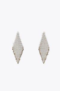 METAL MESH CONTRAST EARRINGS